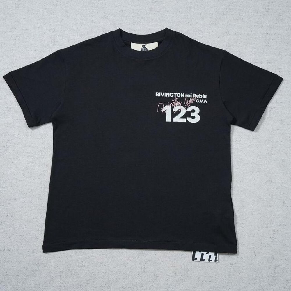 RIVINGTON ROI REBIS Simple 123 Black Short Sleeved T Shirt
